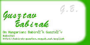 gusztav babirak business card